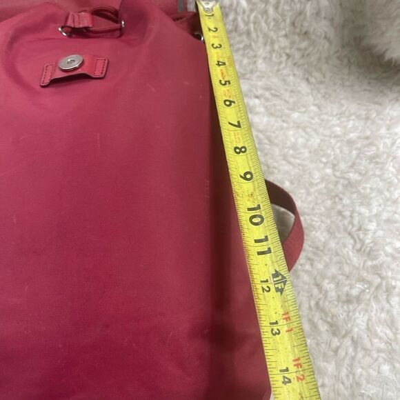 LIPAULT Red Wine NYLON Laptop large Backpack Bag faux leather flop top closure - Picture 8 of 16